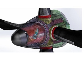 h&eacutelice quadri-pales orientables l'ingénierie l'hélice turbopropulseur 3d print model - Mito3D