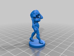 walkin girl afro remix 32mm scale people miniatures miniature 28mm 3d print model - Mito3D
