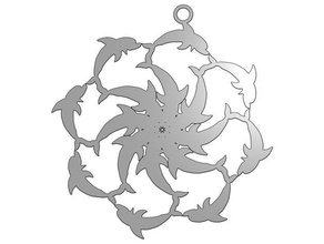 dolphin snowflake ornament art jewelry 3d print model - Mito3D