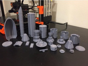 kerbal space program modular rocket parts 150 scale toy game accessories ksp magnet model neodymium 3d print model - Mito3D