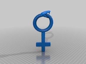 female woman sign pendant keychain jewelry 3d print model - Mito3D