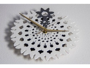 clockgearpattern decor decoration decorative gears wall clock 3d print model - Mito3D