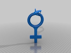 female woman sign pendant keychain signs logos 3d print model - Mito3D