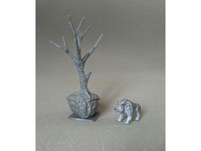 tree rock toy game accessories 28mm diarama dnd miniature miniatures rpg scenery sculpture tabletop terrain wargame wargames wargaming warhammer 3d print model - Mito3D