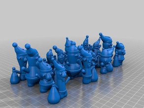 9 santas sculptures customized 3d print model - Mito3D