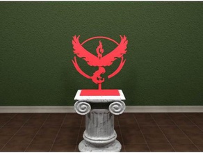 pokemon go team valor logo signs logos awesome emblem stand standing 3d print model - Mito3D