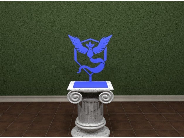 pokemon go team mystic logo signs logos awesome stand standing 3D print model - Mito3D