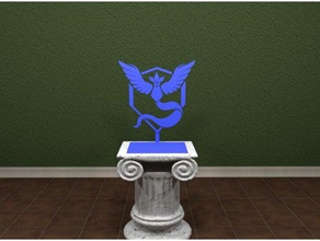 pokemon ir equipe mystic logotipo sinais logotipos impressionante stand de pé 3d print model - Mito3D