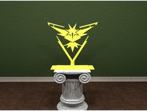 pokemon go team instinct logo signs logos emblem stand standing 3d print model - Mito3D