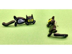 dangly cat earrings cats cute kitty 3d print model - Mito3D