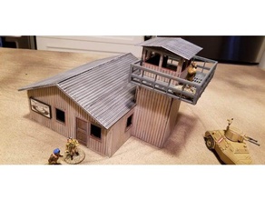 forward airfield control tower 28mm buildings structures bolt action wargaming ww2 3d print model - Mito3D
