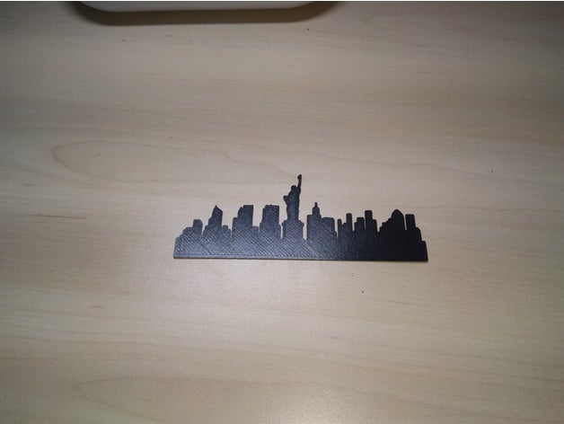 new york silhouette art cityscape skyscraper 3D print model - Mito3D
