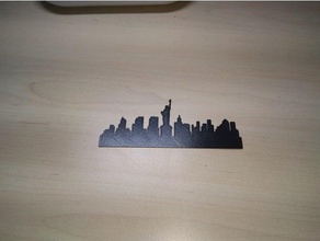 nueva york silueta art paisaje de la ciudad rascacielos 3d print model - Mito3D