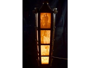 modular lithophane lantern decor decoration decorative family home lamp led leds light stand 3d print model - Mito3D