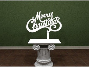 frohe Weihnachten-Zeichen Zeichen logos genial merrychristmas santa Saison stehend 3d print model - Mito3D