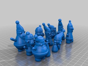 9 santas sculptures customized 3d print model - Mito3D