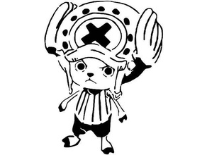 chopper reindeer stencil 2d art anime one piece tony 3d print model - Mito3D