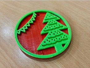 christmas tree shaped decoration ornament merry ornaments nsfw two color 3d print model - Mito3D