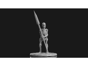 living bones long spear toy game accessories 28mm boardgame boardgames dnd miniature miniatures skeleton wargame wargames wargaming 3d print model - Mito3D