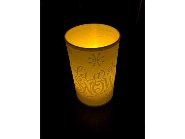 let snow candle holder decor christmas holiday lamp light lithopane snowflake tea votive winter 3D print model - Mito3D