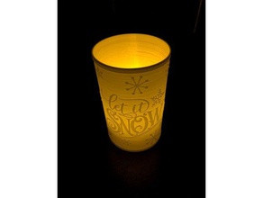 let snow candle holder decor christmas holiday lamp light lithopane snowflake tea votive winter 3d print model - Mito3D