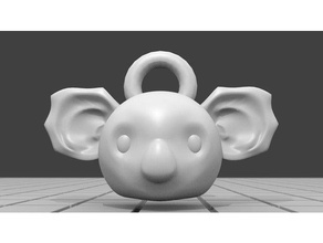 koala cabeça chaveiro chaveiros animais dos desenhos animados bonito engraçado kaychain 3d print model - Mito3D