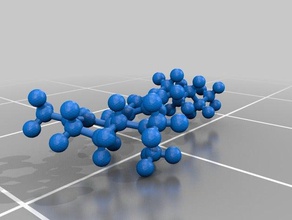 thc, molécule de la balle bâton biologie 3d print model - Mito3D