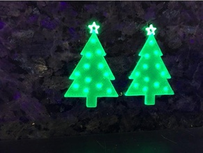 christmas tree earrings uv decoration ornament holiday xmas decorations 3d print model - Mito3D