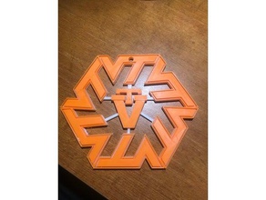 virginia tech 3d la impresión universidad de naranja copo nieve virginiatech vtech 3d print model - Mito3D
