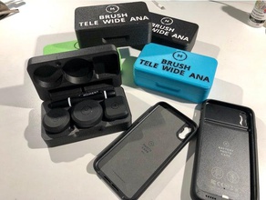 an lens durumda aracı sahipleri kutuları bırakmak fırça menteşeli kapağı tutucu mıknatıs manyetik fotoğrafçılık telefoto objektif geniş açı 3d print model - Mito3D