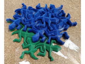 empilhamento de escher lagartos matemática a arte lowpoly 3d print model - Mito3D
