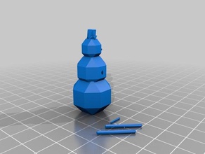 düşük poligon kardan adam 3d baskı 3d print model - Mito3D