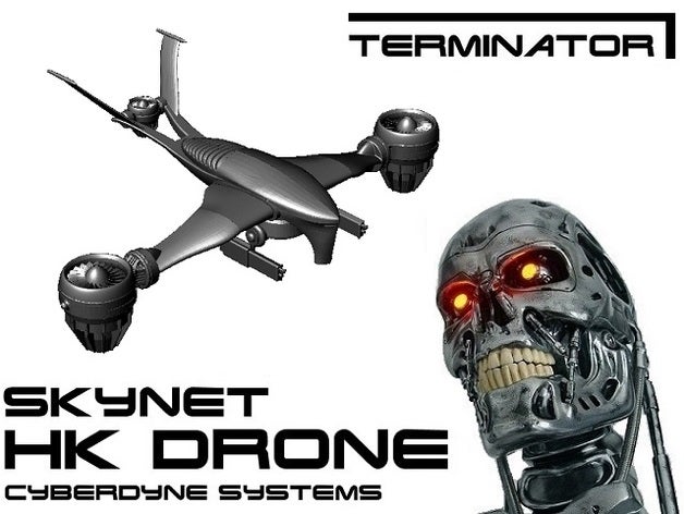 hk drone modèle des véhicules arnold schwarzenegger de l'assemblée assemblage requis cyberdyne les drones modèles skynet vaisseau spatial terminator 3D print model - Mito3D