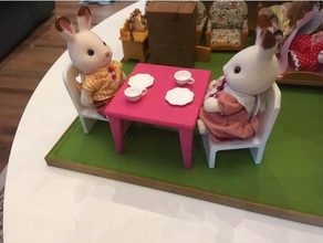 table chair sylvanian families set toy game accessories 3d print model - Mito3D