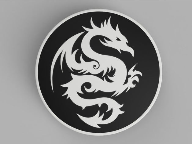 Motorhaube Kofferraum logo bicolor dragon03 82mm 74mm bmw Fahrzeuge automotive - Abzeichen bicolore dual-extrusion emblem 3D print model - Mito3D