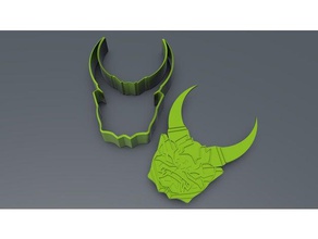 oni mask cookie cutter food drink 3d print model - Mito3D
