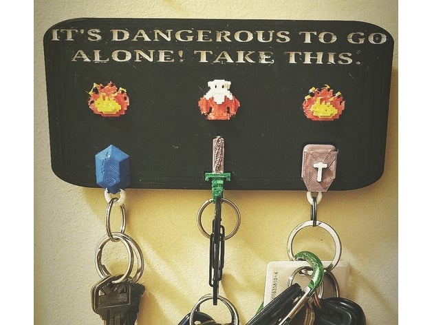 its dangerous go alone take decor key keychain keyring legend zelda loz tloz 3D print model - Mito3D