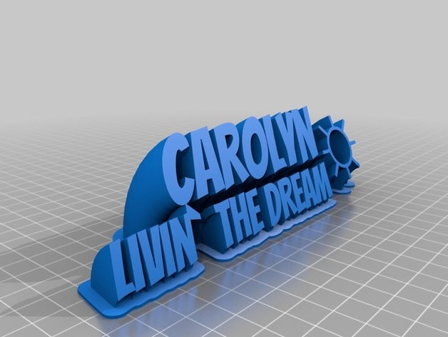 carolyn custom 2-line name plate office customized 3D print model - Mito3D