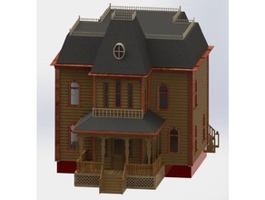psico casa a parete sottile fast stampa famiglia bates motel 3d print model - Mito3D