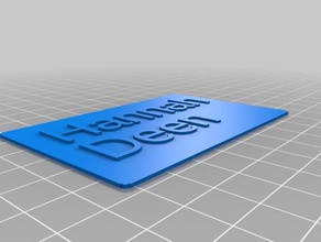 hannah deen placa com o nome sinais logotipos personalizado 3d print model - Mito3D