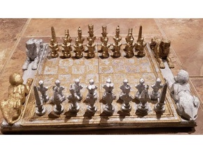Mısır hiyeroglifleri satranç tahtası 3d print model - Mito3D