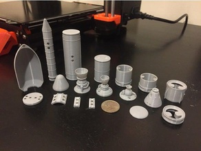 kerbal space program modulaire des parties de fusée 1100 échelle jouet jeu accessoires ksp l'aimant modèle en néodyme 3d print model - Mito3D