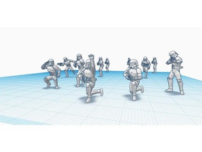 stormtrooper battle poses pack 1 adereços 172 anh boardgames mini-figuras miniaturas star wars 3d print model - Mito3D