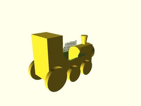 simple train openscad code included modification vehicles model trains 3d print model - Mito3D