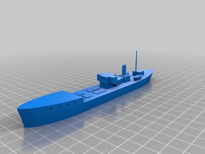 pequeño vapor carguero barcaza 1300 escala vehículos barco de la nave barquito juguete wargaming 3d print model - Mito3D