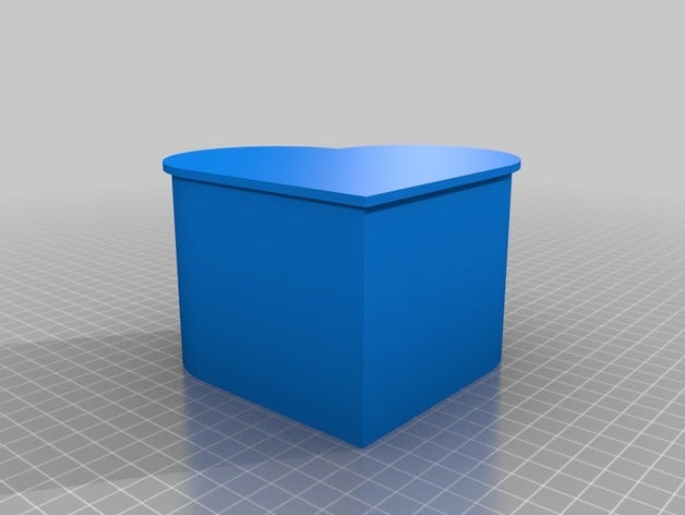 heart shaped box lid part 1 3d printing 3D print model - Mito3D