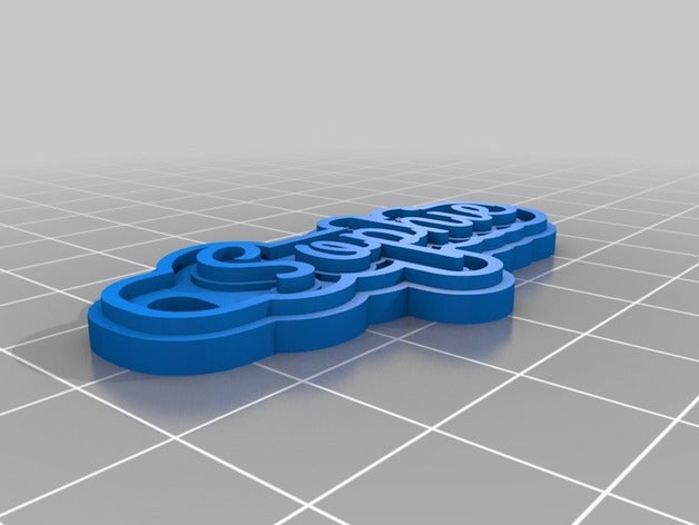 m&eacutelina gris bleue llaveros personalizado 3D print model - Mito3D