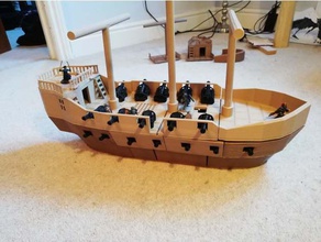 d&d navire de guerre jouable terrain les jouets jeux bateau donjons dragons donjon du mdn tuiles médiévale pathfinder à voile voilier véhicule wargame 3d print model - Mito3D