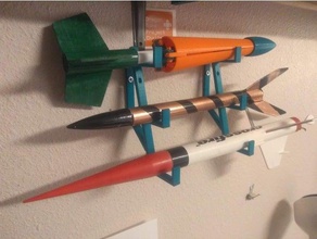 wall hanger model rocket hobby 3d print model - Mito3D