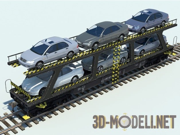 3-em-1 ho escala 187 vagão de estrada ferro mecânico brinquedos carro modelo a plataforma trem 3D print model - Mito3D